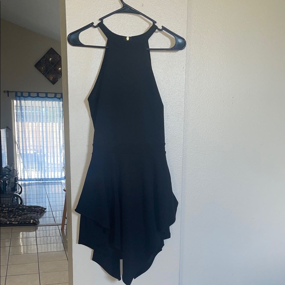 Elegant Black Halter Dress